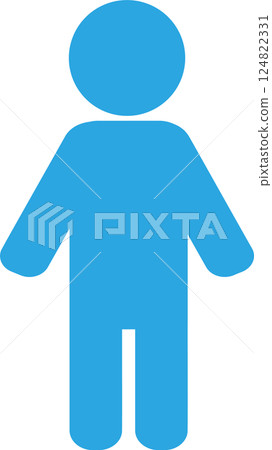 人像形圖兒童直立剪影圖示全身 124822331