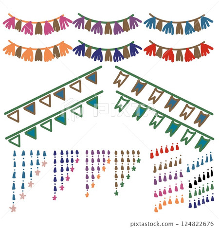 Set of cute tassels illustration Set of cute tassels illustration 124822676