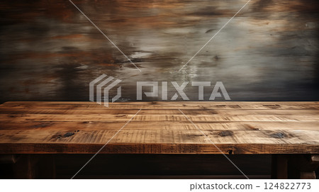 empty wooden table and wooden wall background . For product display 124822773