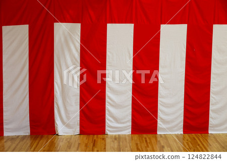 Red and white curtain Red and white curtain 124822844