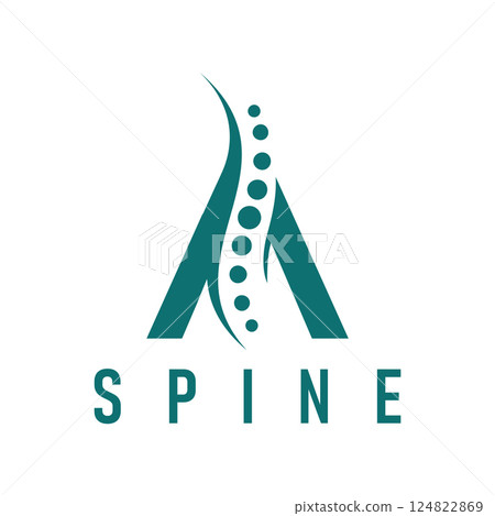 Simple Letter A Design with Spine Icon Symbol Minimalist Vector Illustration for Healthcare or Chiropractic Clinic Logo Simple Letter A Design with Spine Icon Symbol Minimalist Vector Illustration for Healthcare or Chiropractic Clinic Logo 124822869