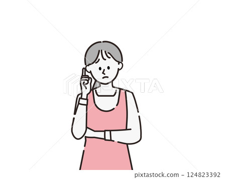 擔心的家庭主婦 124823392