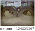 Tire playground equipment 124823397