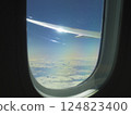 Window of an airplane 124823400