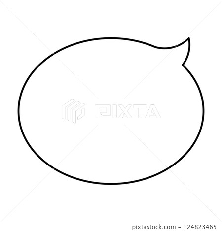 Simple speech bubble illustration, horizontal, oval Simple speech bubble illustration, horizontal, oval 124823465
