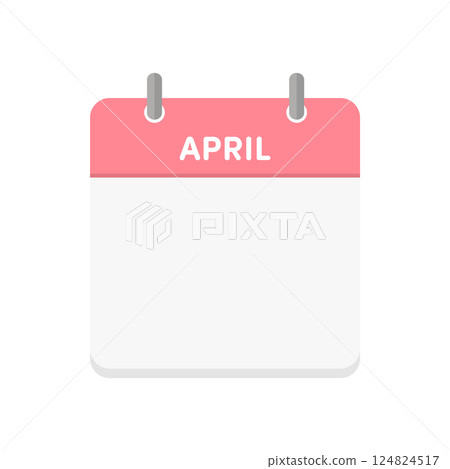 A blank daily calendar icon with the word APRIL and the date - April calendar template material A blank daily calendar icon with the word APRIL and the date - April calendar template material 124824517