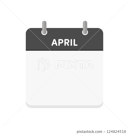 A blank daily calendar icon with the word APRIL and the date - April calendar template material A blank daily calendar icon with the word APRIL and the date - April calendar template material 124824518