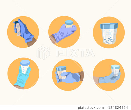 Vector isolated illustration of sperm donation icon set. Sperm freezing.Sperm storage technology Vector isolated illustration of sperm donation icon set. Sperm freezing.Sperm storage technology 124824534