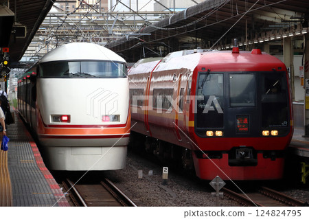 Tobu Line Direct Express: JR and Tobu cars lined up (Ikebukuro Station) Tobu Line Direct Express: JR and Tobu cars lined up (Ikebukuro Station) 124824795