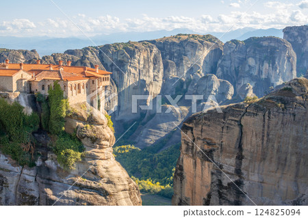 Thessaly Rocks and Greek Monastery Thessaly Rocks and Greek Monastery 124825094