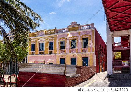Traditional houses at Dragao do Mar, famous cultural center and tourist attraction in Fortaleza, Ceara, Brazil Traditional houses at Dragao do Mar, famous cultural center and tourist attraction in Fortaleza, Ceara, Brazil 124825363