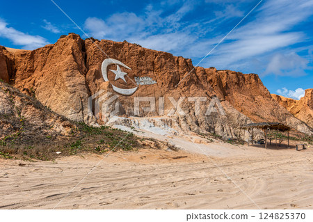 The rock formations at Canoa Quebrada Beach at Canoa Quebrada, state of Ceara, Brazil The rock formations at Canoa Quebrada Beach at Canoa Quebrada, state of Ceara, Brazil 124825370