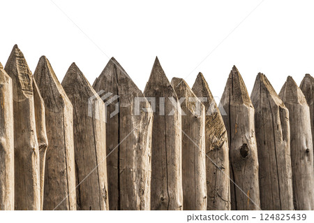 A fence made of stakes A fence made of stakes 124825439