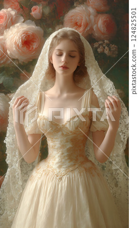 Ethereal Bride in a Floral Dream 124825501