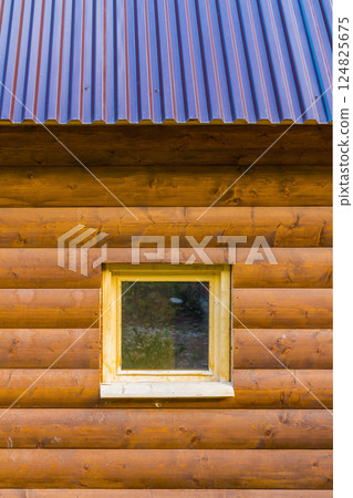 The wall of the cylindrical timber 124825675