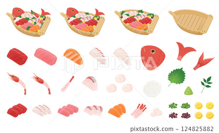 插圖素材集船 124825882