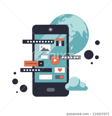 mobile, smart phone, vector 124825971