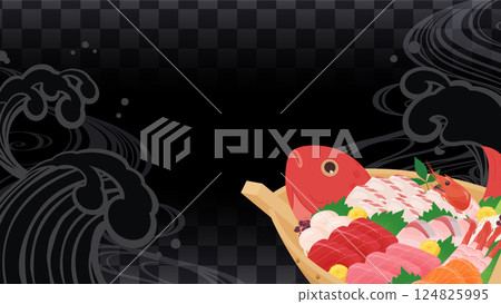 Background illustration of boats and waves_16:9 Background illustration of boats and waves_16:9 124825995