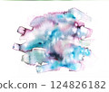 藍色水彩摘要背景 124826182
