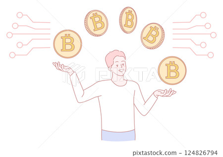 Digital Currency Juggling Exploring a Modern Concept of Investing in Bitcoin Today 124826794