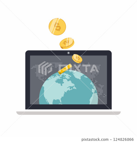 Online business. Earn money online. Electronic business vector illustration 124826866