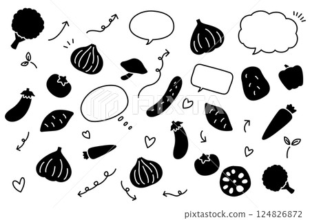 Cute vegetable set Cute vegetable set 124826872