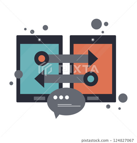 File sharing vector icon in flat style isolated on white background 124827067