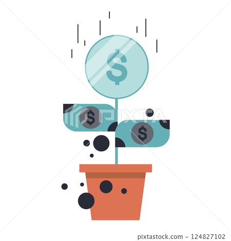 Financial performance, return on investment, mutual fund, budget planning, statistic report, business productivity, finance consolidation, income growth concept. Flat vector illustration 124827102