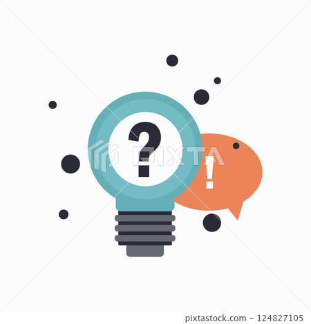Light bulb vector icon, idea concept in flat style isolated on white background Light bulb vector icon, idea concept in flat style isolated on white background 124827105
