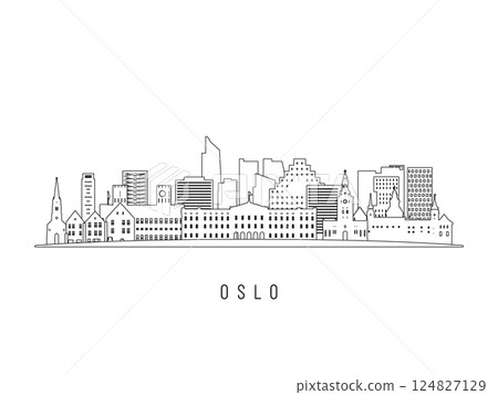 Detailed Oslo skyline vector illustration. Detailed Oslo skyline vector illustration. 124827129