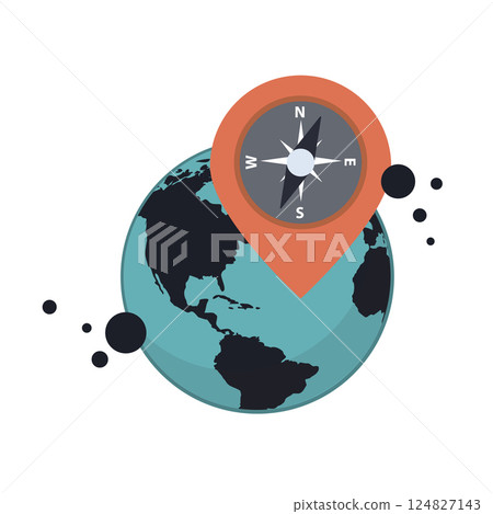 Location and GPS vector concept. Folded maps navigation with point marker. Flat illustration 124827143