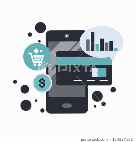 On line shopping and payment Methods. Mobile payments. Pay per click and online order. Flat vector illustration 124827198