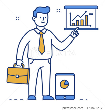 Businessman presenting a financial report Businessman presenting a financial report 124827217