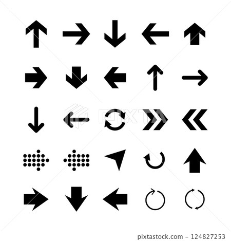 Arrow signs icons collection on white background 124827253