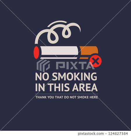 No smoking sticker, label no smoking in this area 124827384