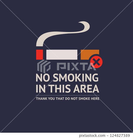 No smoking sticker, label no smoking in this area No smoking sticker, label no smoking in this area 124827389