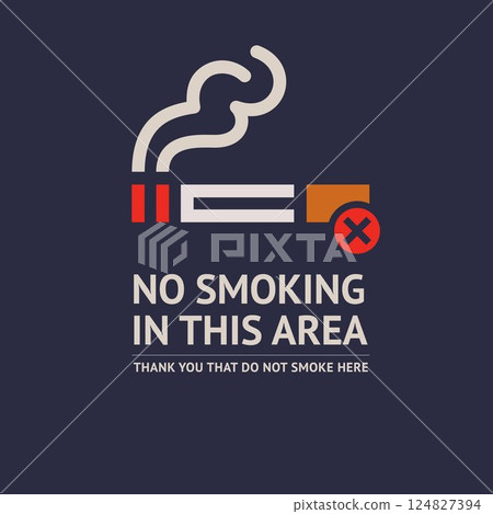 No smoking sticker, label no smoking in this area No smoking sticker, label no smoking in this area 124827394