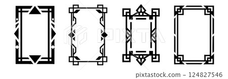 Set of geometric frames, in art deco style Set of geometric frames, in art deco style 124827546