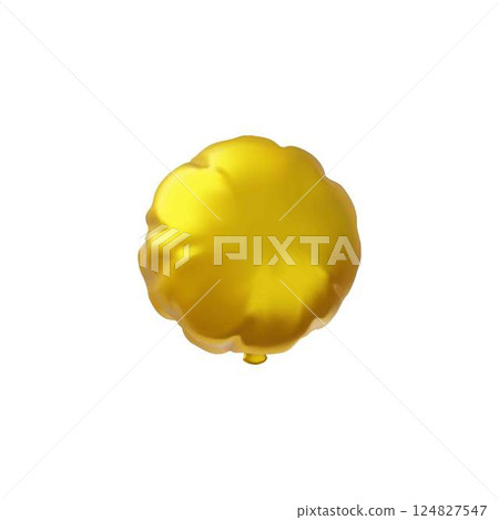 Golden foiled inflated balloon, vector holiday party birthday air realistic decoration, 3D glossy festive helium balloon Golden foiled inflated balloon, vector holiday party birthday air realistic decoration, 3D glossy festive helium balloon 124827547