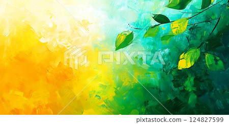 Blurred Spring Meadow with Bokeh Sunlight and Flowers 124827599