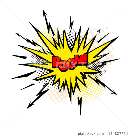 Boom Text comic. hand drawing. Not AI, Vector illustration. 124827754