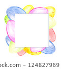 Square frame of watercolor Easter eggs 124827969