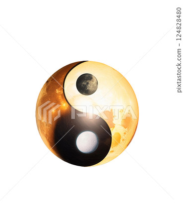 日月交疊，形成陰陽太極圖。 124828480