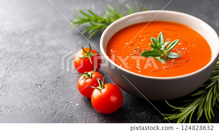 Italian homemade tomato puree soup 124828632