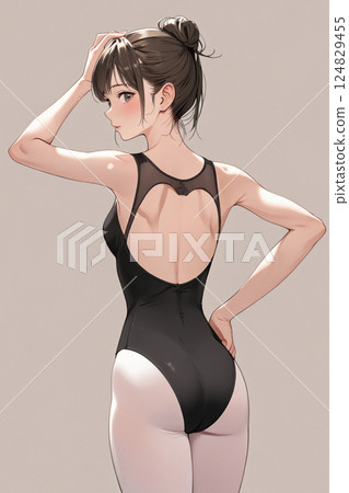 Young woman in leotard 124829455