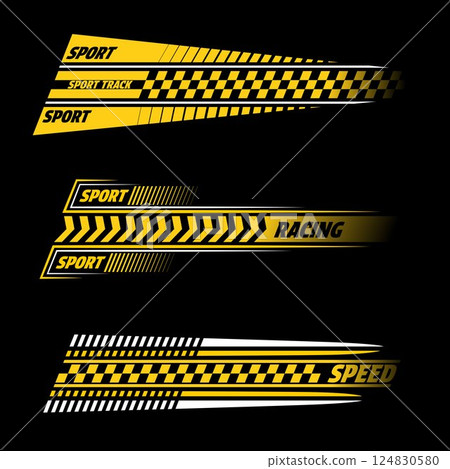 Angled linear checkered patterns text Angled linear checkered patterns text 124830580