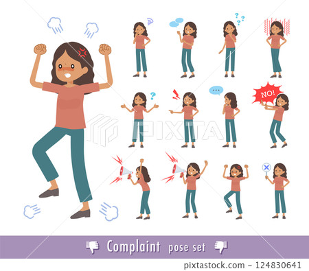 一組黑皮膚的女人表達不滿 124830641