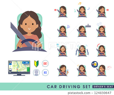 一組黑皮膚的女人開車 124830647