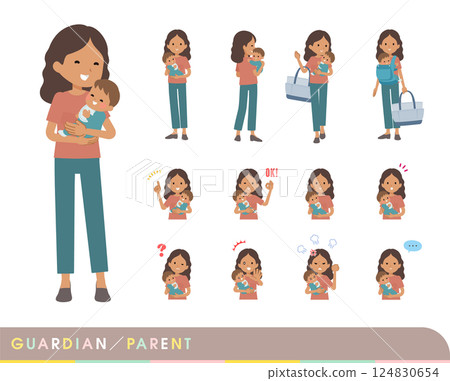 A set of dark-skinned women who protect and care for babies A set of dark-skinned women who protect and care for babies 124830654