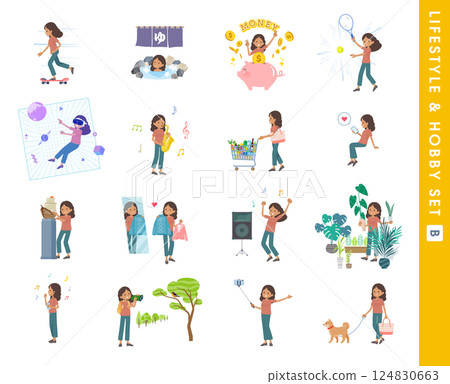 一群黑皮膚女性的嗜好和生活方式。 B型 124830663